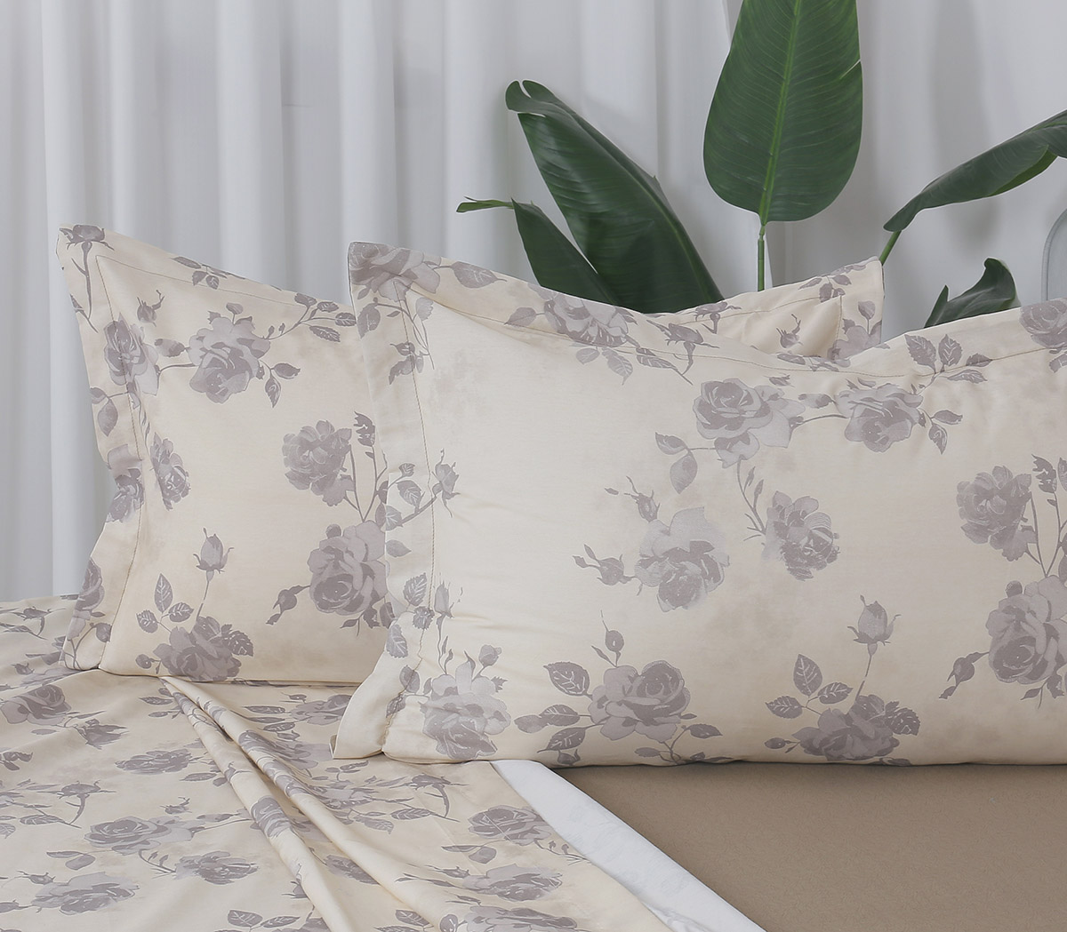 Beauty Home Σετ σεντόνια υπέρδιπλα με λάστιχο Memories Art 12685 165x200+30 Μπεζ