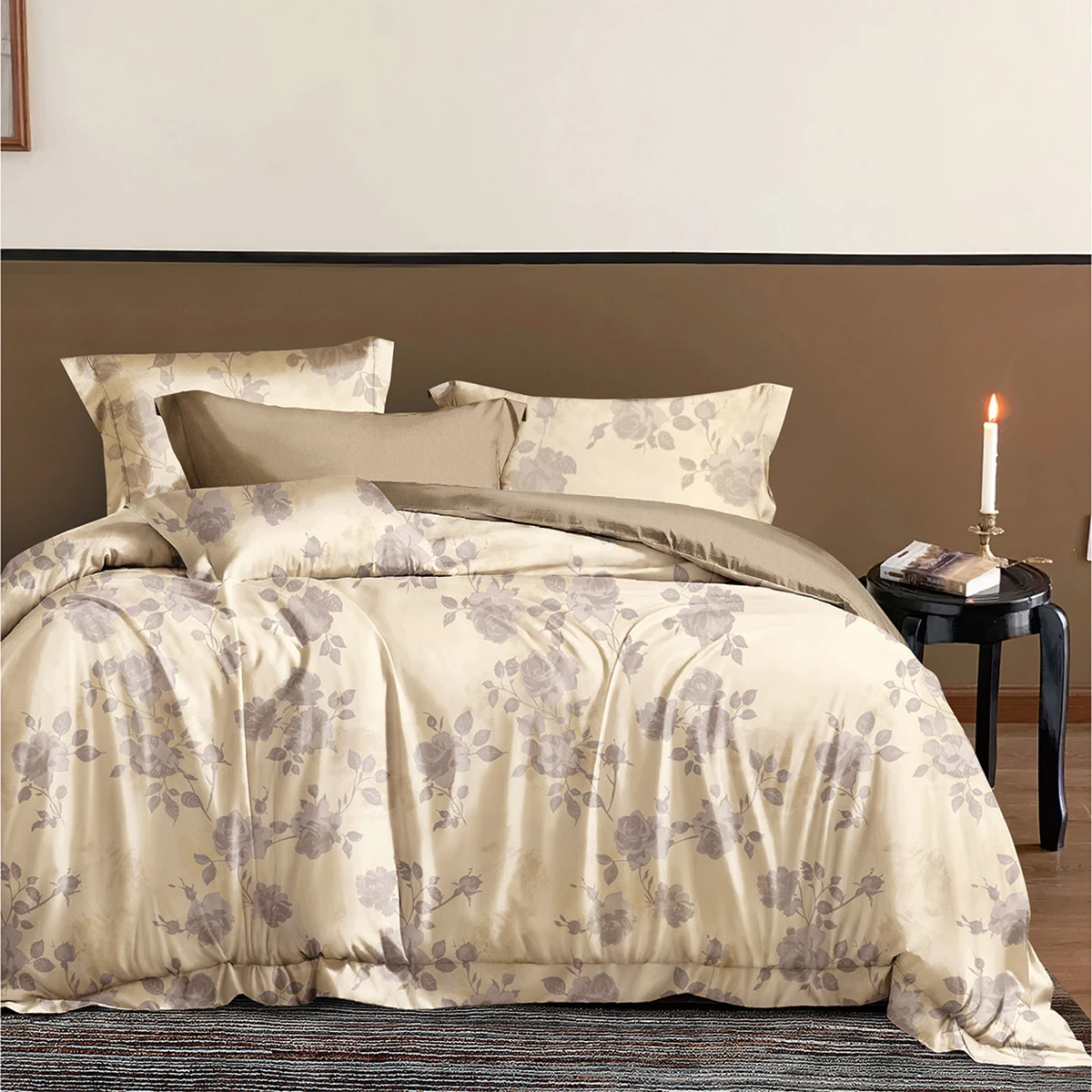 12685 Beauty Home Σετ σεντόνια υπέρδιπλα με λάστιχο Memories Art 12685 165x200+30 Μπεζ