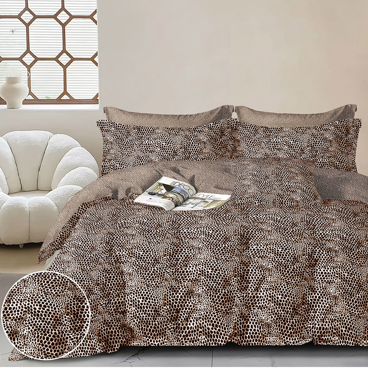 Beauty Home Σετ κουβερλί υπέρδιπλο Memories Art 12688 220x240 Μπεζ