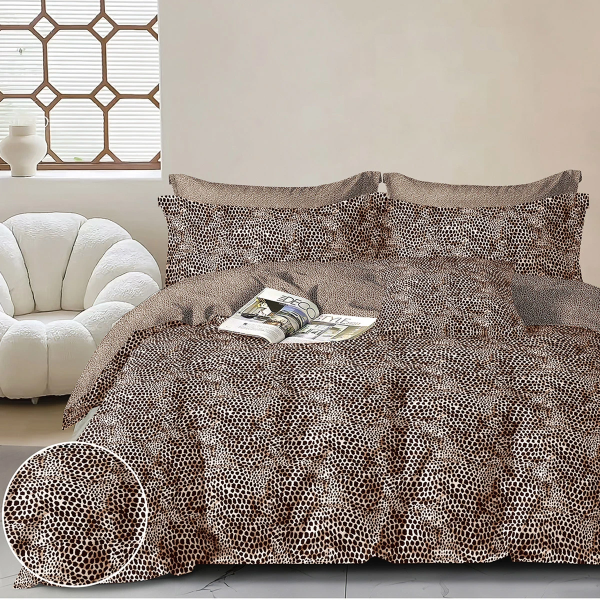 12688 Beauty Home Σετ σεντόνια υπέρδιπλα με λάστιχο Memories Art 12688 165x200+30 Μπεζ