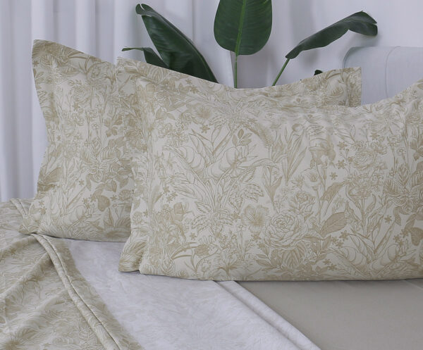 Beauty Home Σετ σεντόνια υπέρδιπλα με λάστιχο Memories Art 12689 165x200+30 Μπεζ