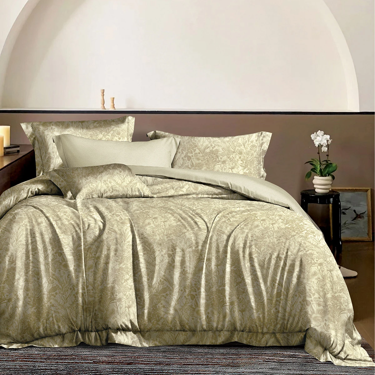 12689 Beauty Home Σετ σεντόνια υπέρδιπλα με λάστιχο Memories Art 12689 165x200+30 Μπεζ