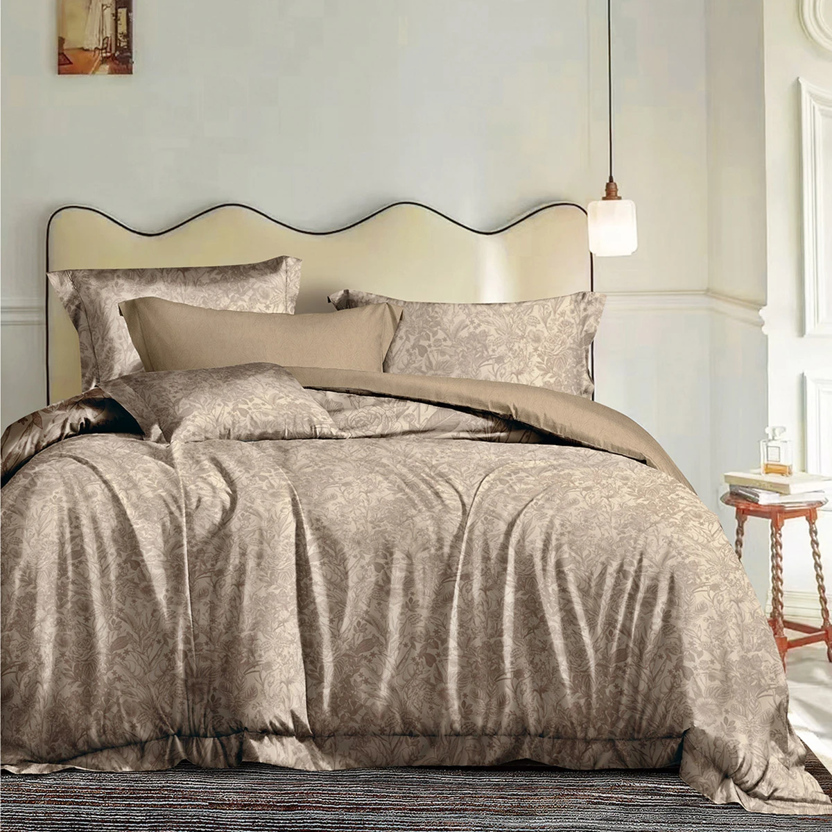 12690 Beauty Home Σετ σεντόνια υπέρδιπλα με λάστιχο Memories Art 12690 165x200+30 Μόκα