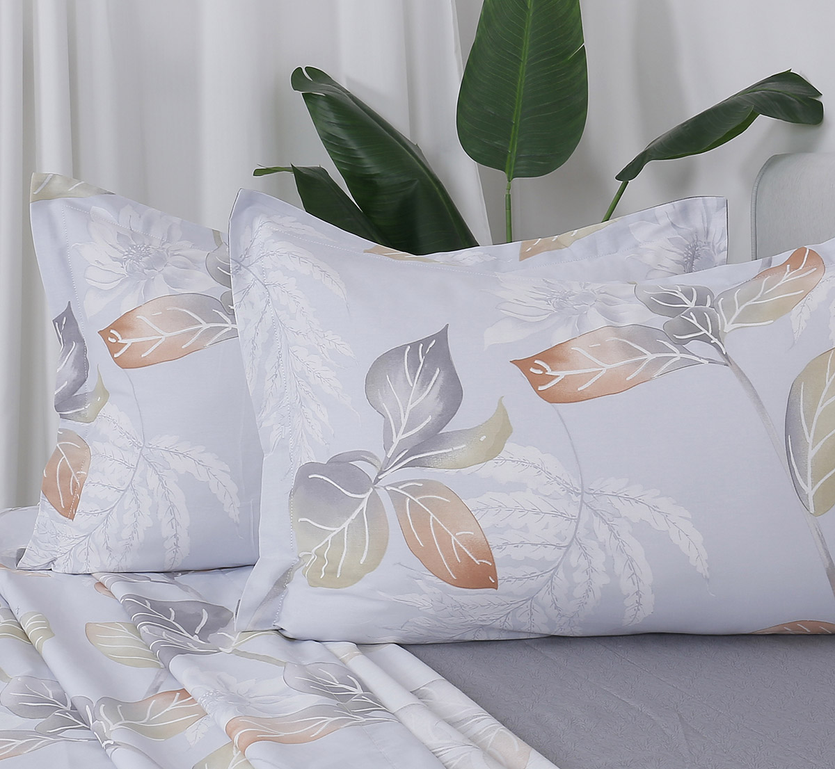 Beauty Home Σετ σεντόνια υπέρδιπλα με λάστιχο Memories Art 12691 165x200+30 Γκρι