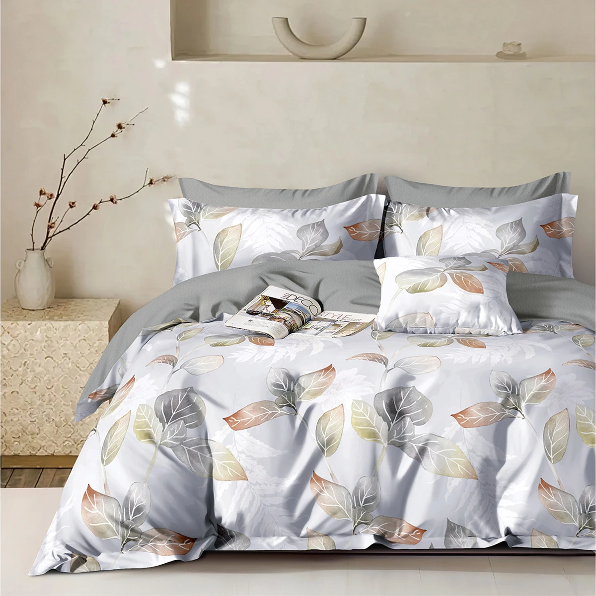 12691 Beauty Home Σετ σεντόνια υπέρδιπλα με λάστιχο Memories Art 12691 165x200+30 Γκρι