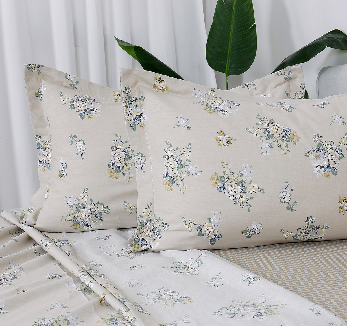 Beauty Home Σετ σεντόνια υπέρδιπλα με λάστιχο Memories Art 12698 165x200+30 Μπεζ