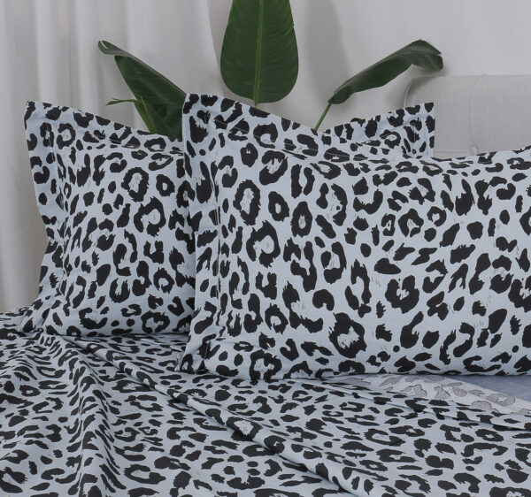 Beauty Home Σετ σεντόνια υπέρδιπλα με λάστιχο Memories Art 12699 165x200+30 Γκρι,Σιέλ