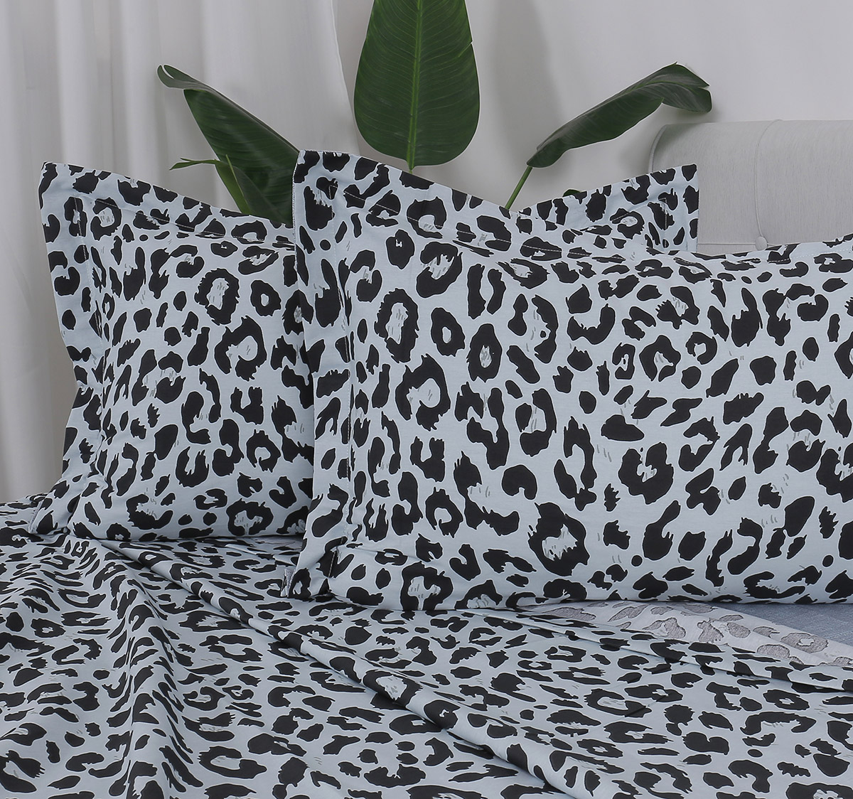 Beauty Home Σετ σεντόνια υπέρδιπλα με λάστιχο Memories Art 12699 165x200+30 Γκρι,Σιέλ