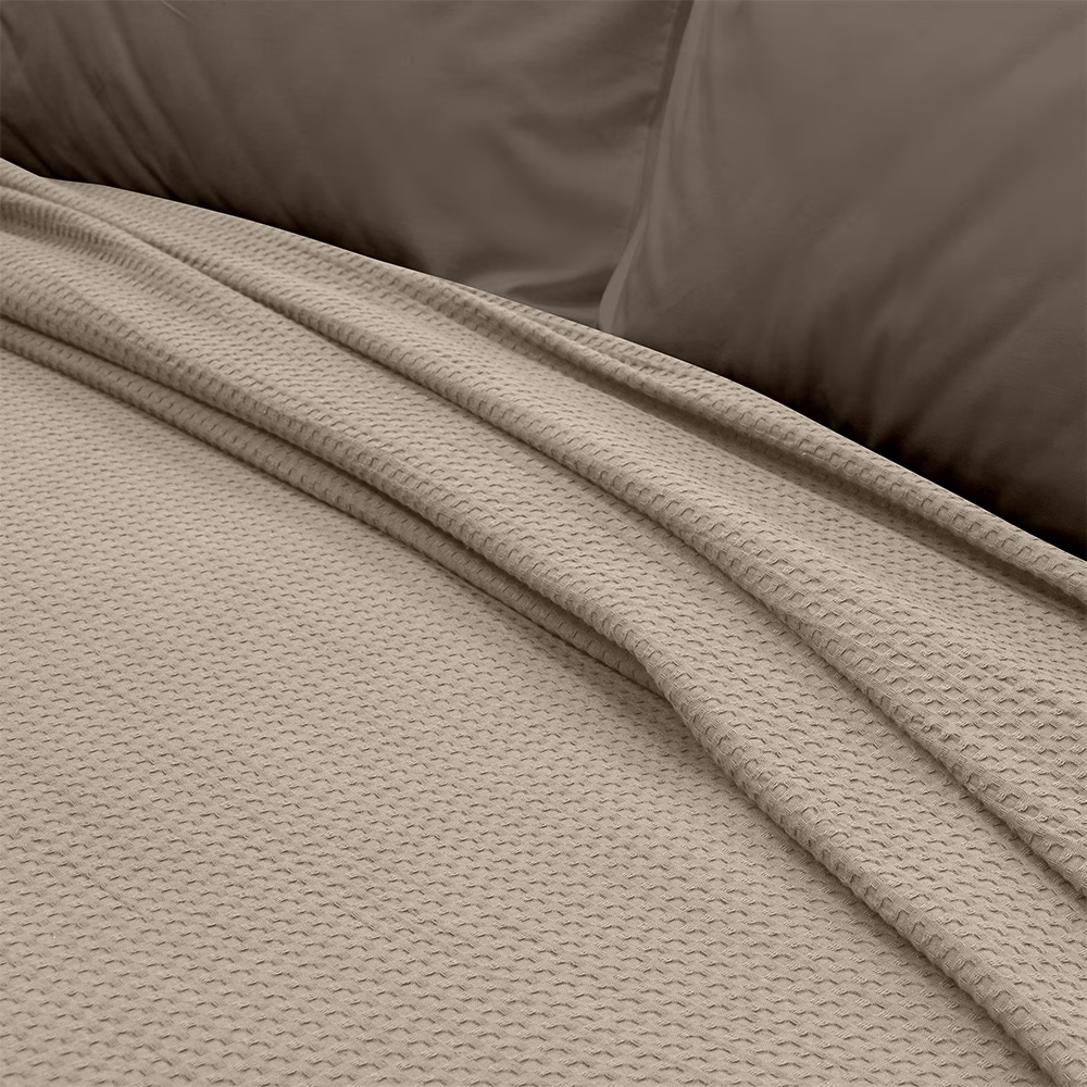 LINO Κουβέρτα Ημίδιπλη (170x240) Πικέ Cocoon Μόκα