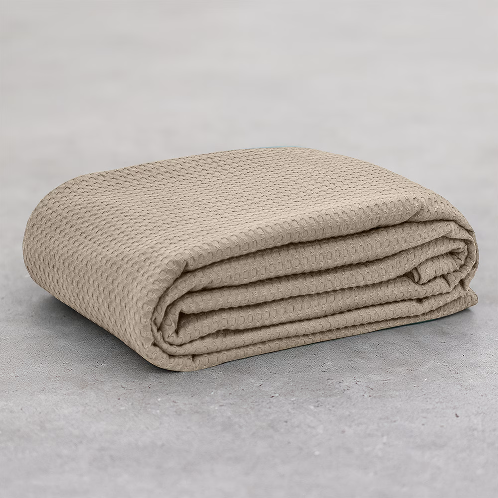 LINO Κουβέρτα Ημίδιπλη (170x240) Πικέ Cocoon Μόκα