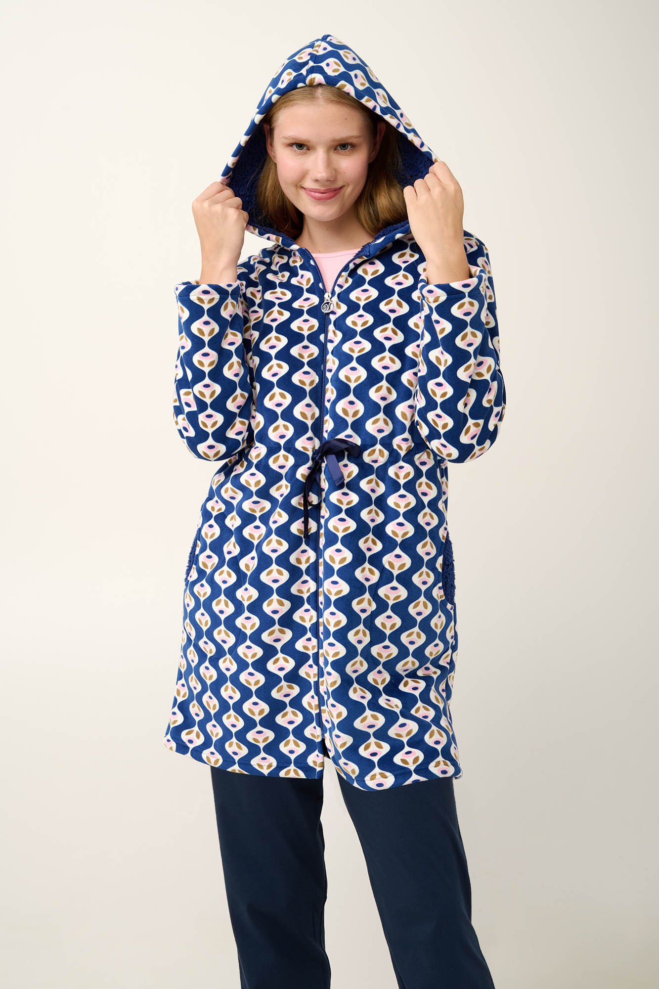 Γυναικεία Ρόμπα Fleece με Φερμουάρ