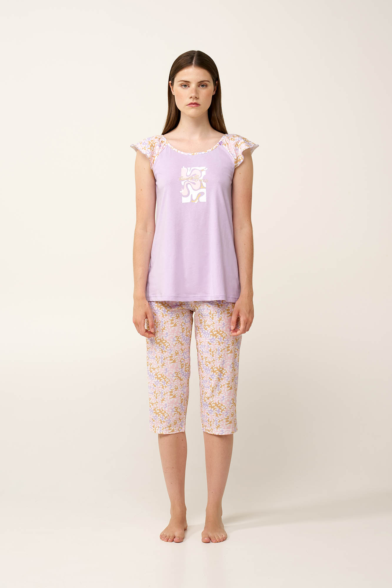 Γυναικεία Βαμβακερή Πυτζάμα Κάπρι