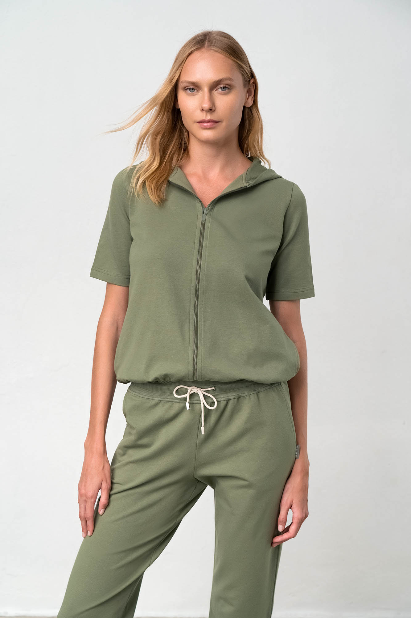 Μονόχρωμο Jacket με Φερμουάρ