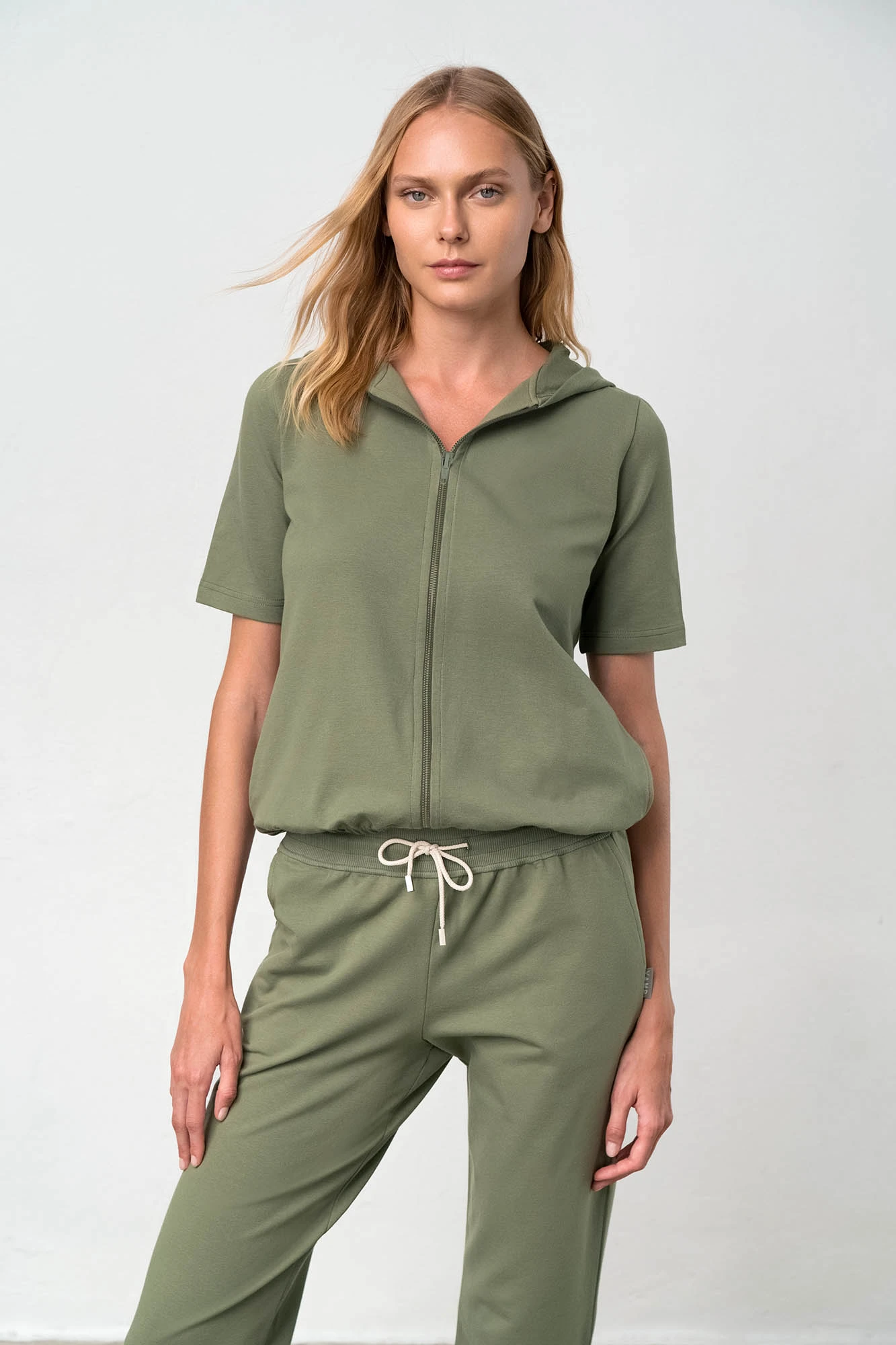 Μονόχρωμο Jacket με Φερμουάρ
