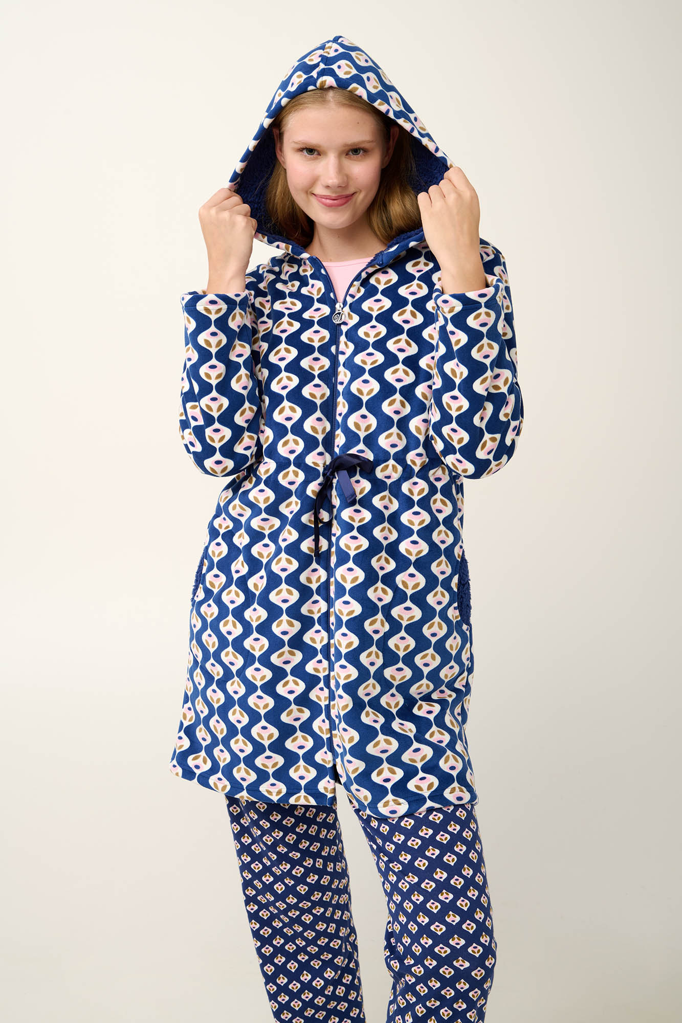 Γυναικεία Ρόμπα Fleece με Φερμουάρ