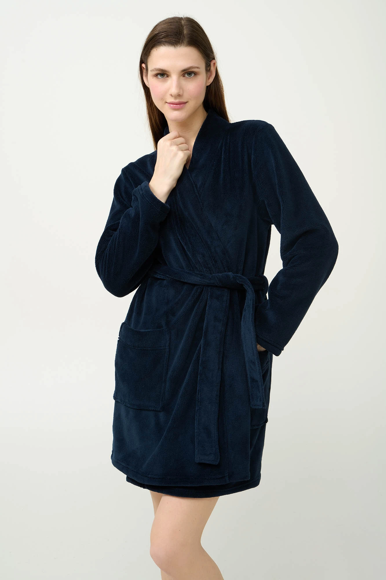 Γυναικεία Σταυρωτή Fleece Ρόμπα