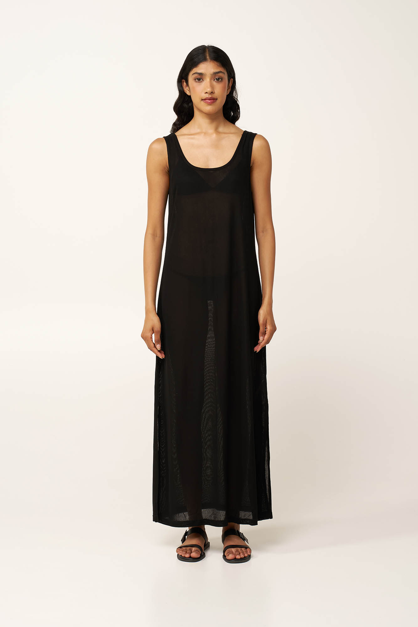 Αμάνικο Καλοκαιρινό Maxi Jacquard Φόρεμα
