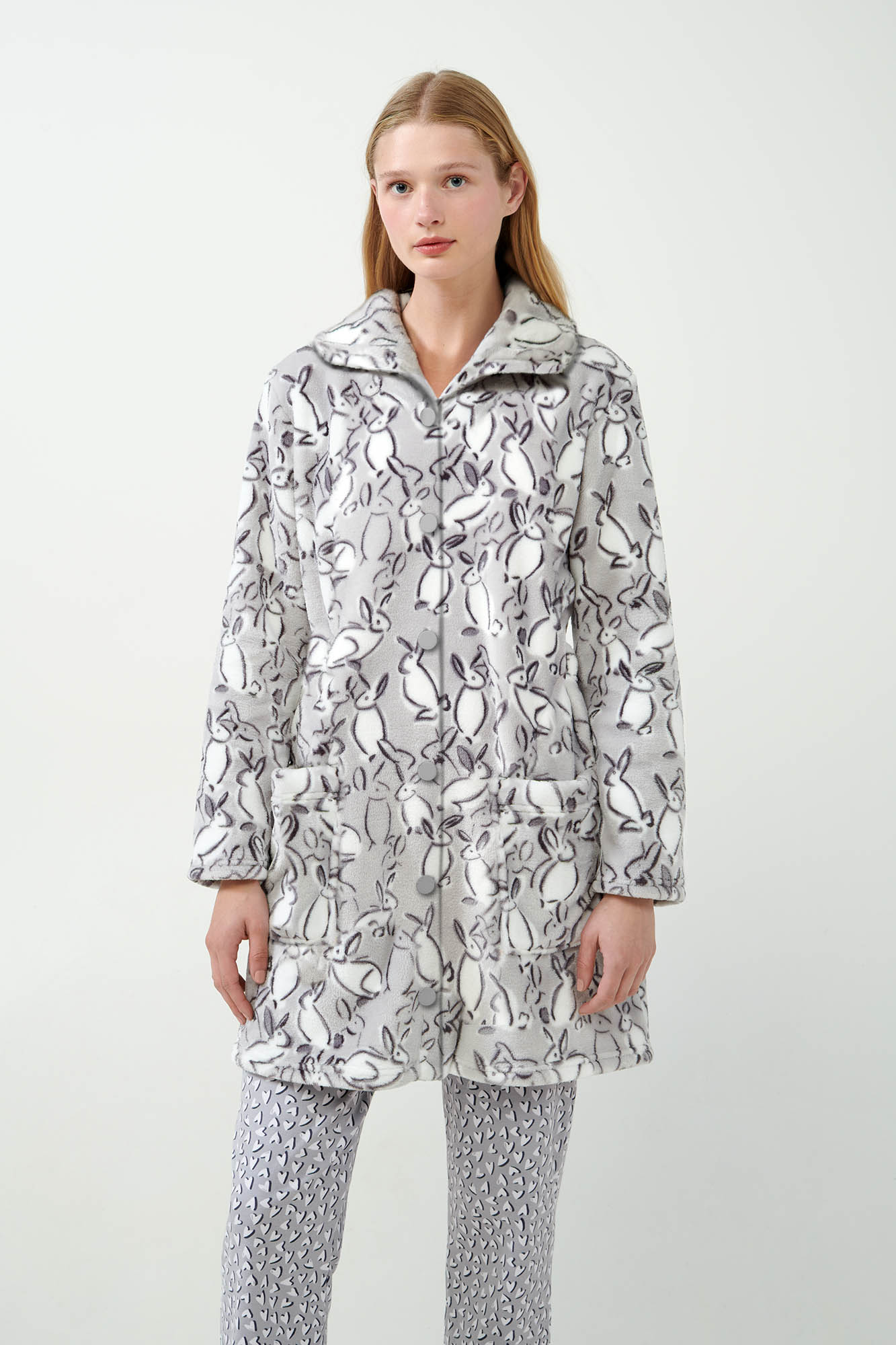 Fleece Ρόμπα με Κουμπιά