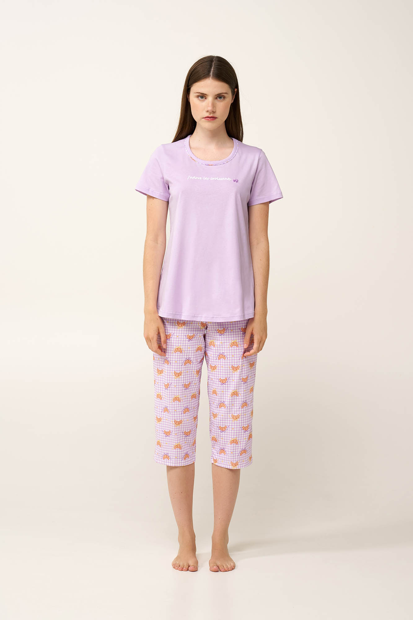 Βαμβακερή Γυναικεία Πυτζάμα Κάπρι