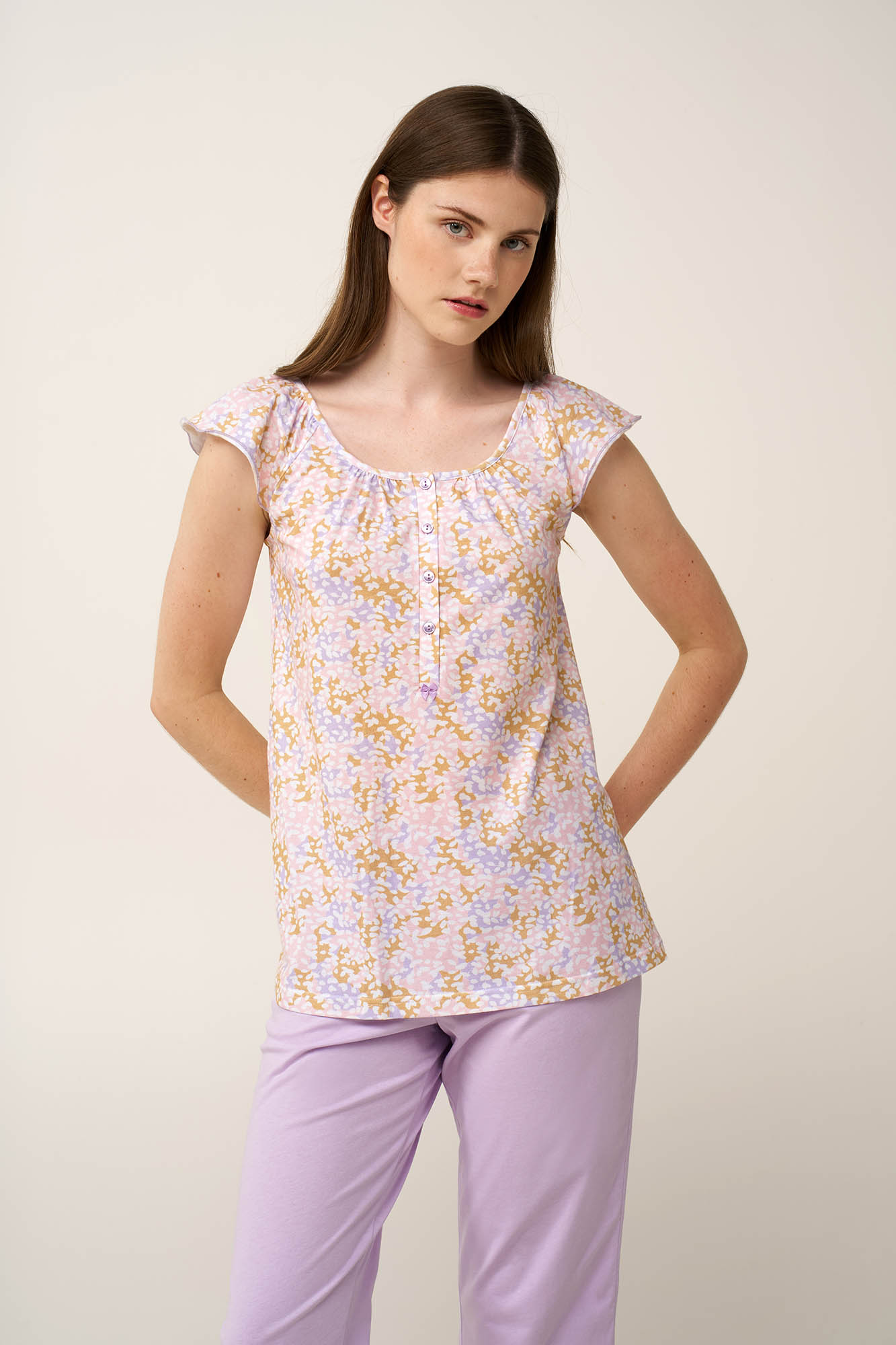 Γυναικεία Βαμβακερή Πυτζάμα με Πατιλέτα