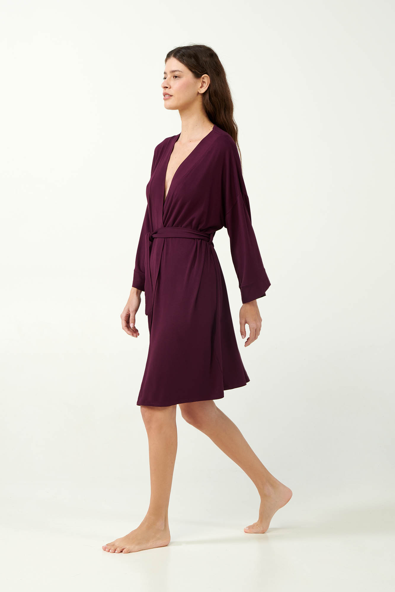 Μονόχρωμη Σταυρωτή Ρόμπα Viscose