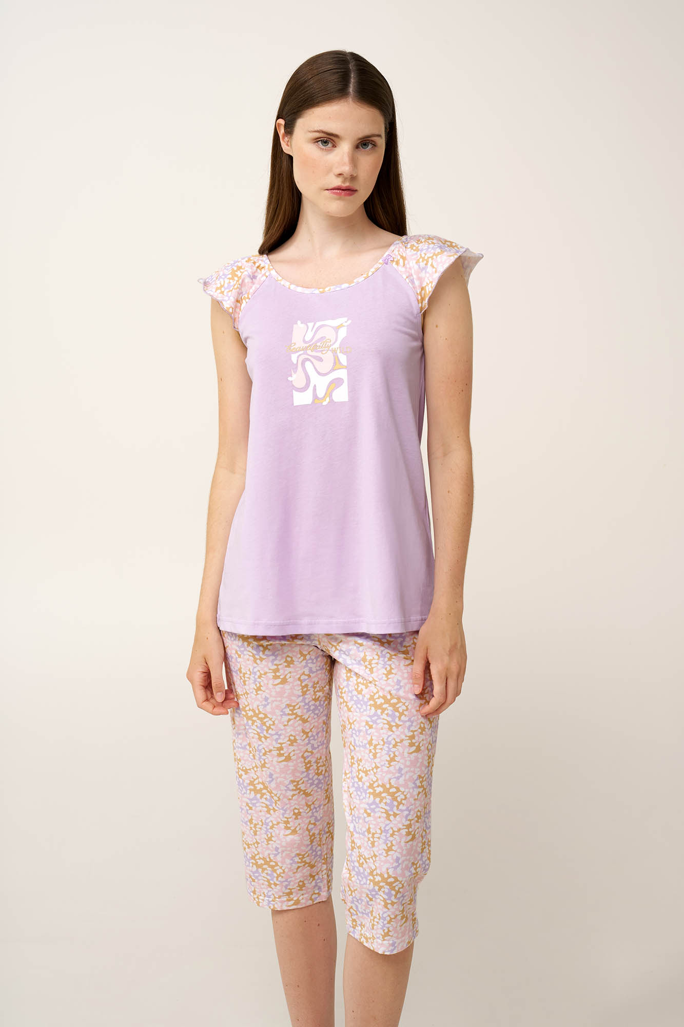 Γυναικεία Βαμβακερή Πυτζάμα Κάπρι