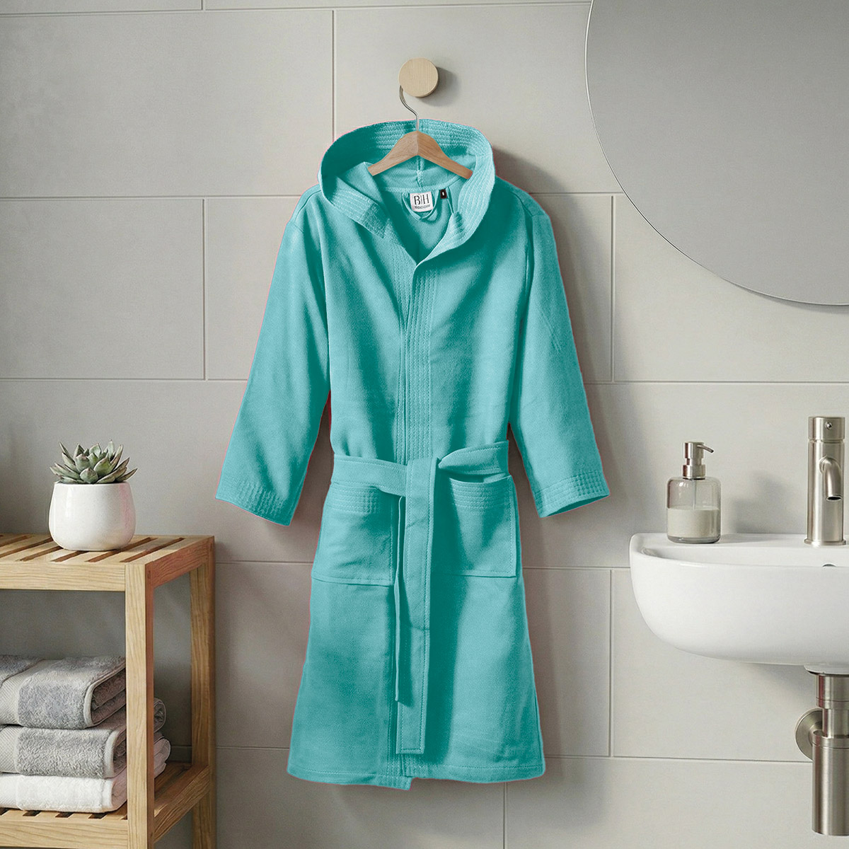 3470 Beauty Home Μπουρνούζι εφηβικό με κουκούλα Dynamic Art 3470 Πετρόλ