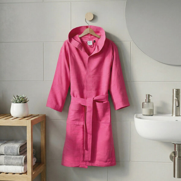 Beauty Home Μπουρνούζι εφηβικό με κουκούλα Dynamic Art 3471 Ματζέντα