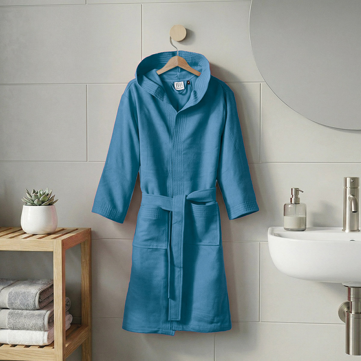 3472 Beauty Home Μπουρνούζι με κουκούλα Mojo Art 3472 Μπλε