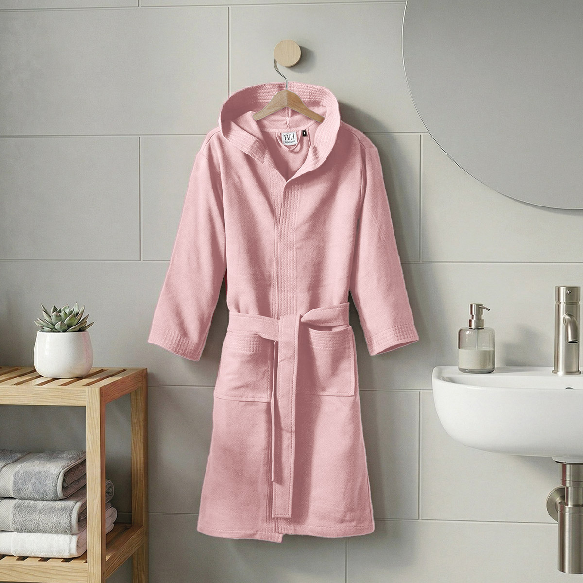 3473 Beauty Home Μπουρνούζι με κουκούλα Mojo Art 3473 Ροζ