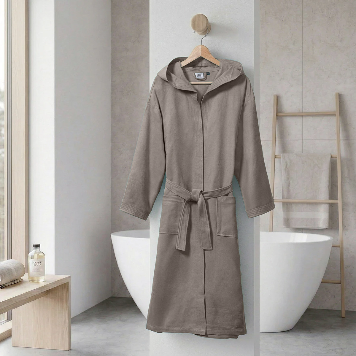 3474 Beauty Home Μπουρνούζι με κουκούλα Mojo Art 3474 Γκρι