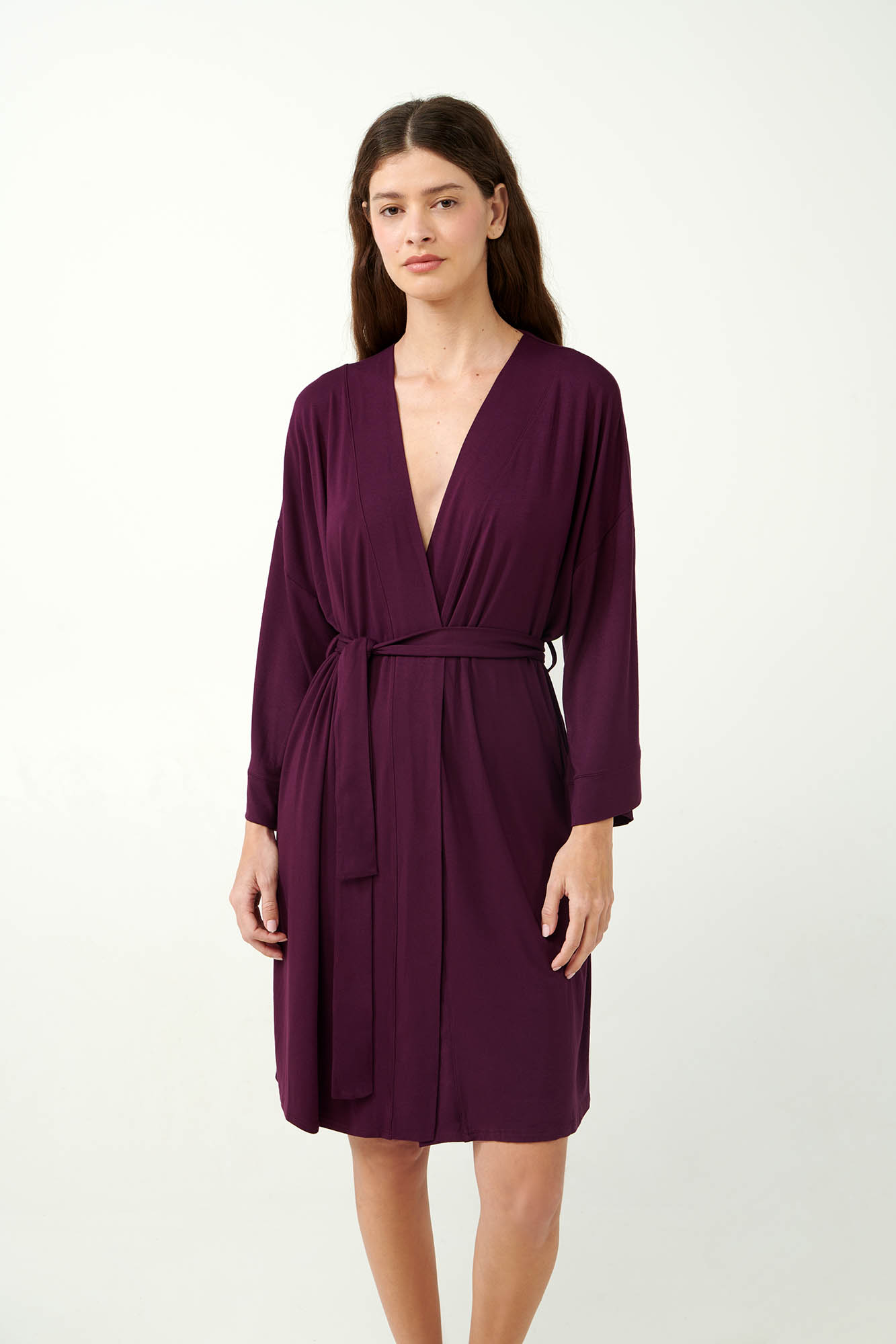 Μονόχρωμη Σταυρωτή Ρόμπα Viscose