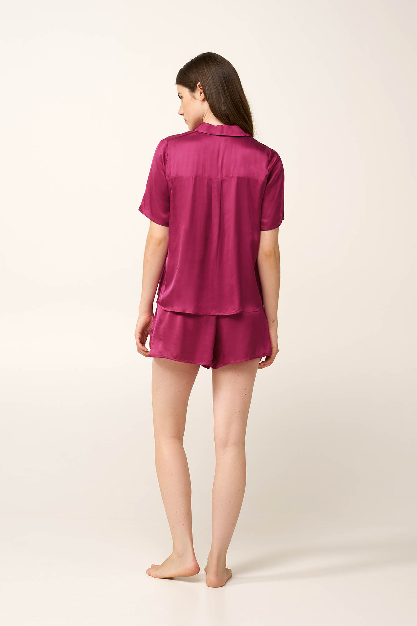 Γυναικεία Σατέν Πυτζάμα με Κουμπιά