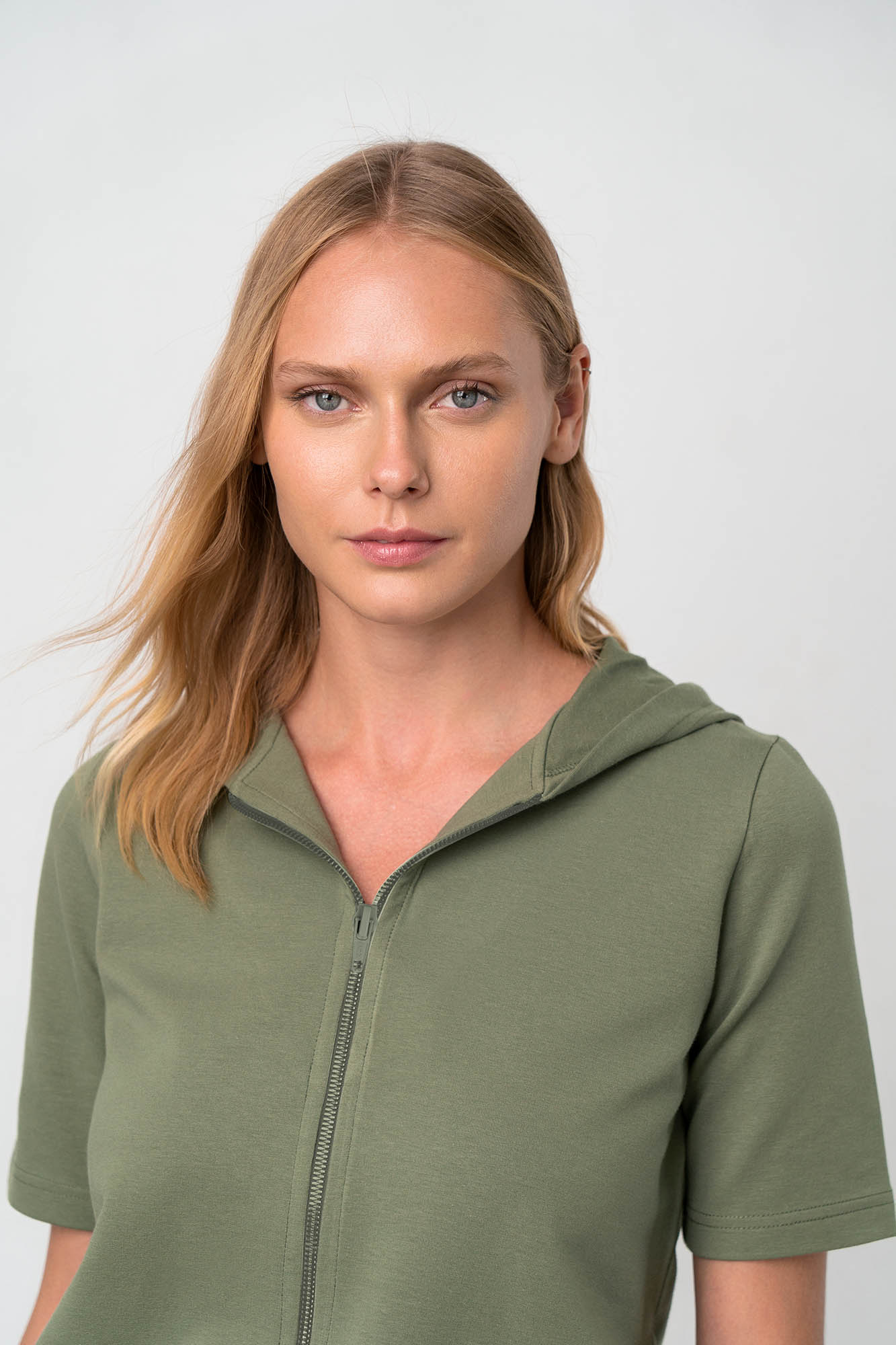 Μονόχρωμο Jacket με Φερμουάρ