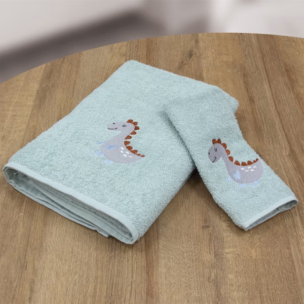 LINO Σετ Πετσέτες 2 Τεμαχίων Κεντητές Lagarto Μέντα