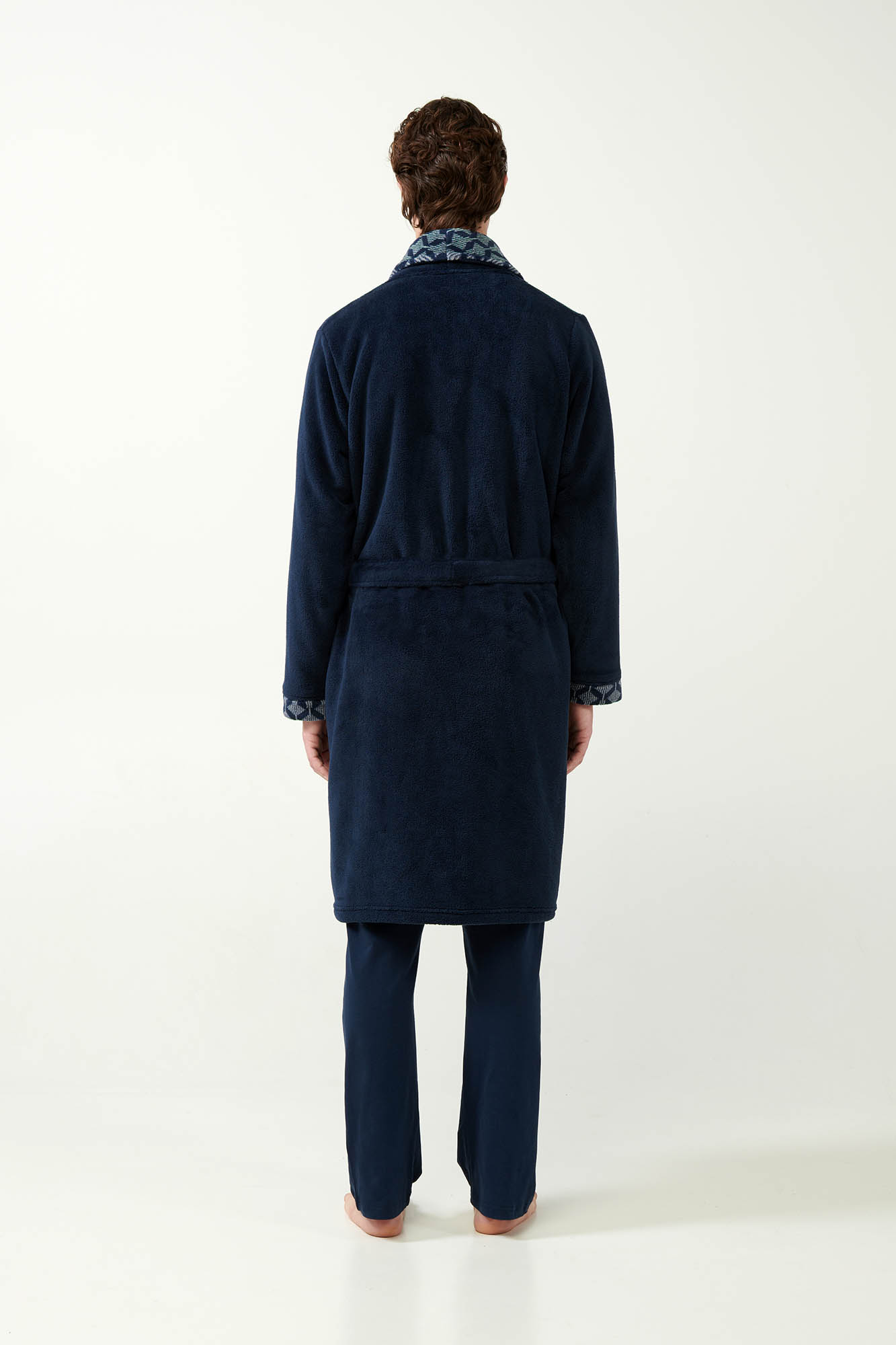 Μακριά Σταυρωτή Fleece Ρόμπα με Πέτο
