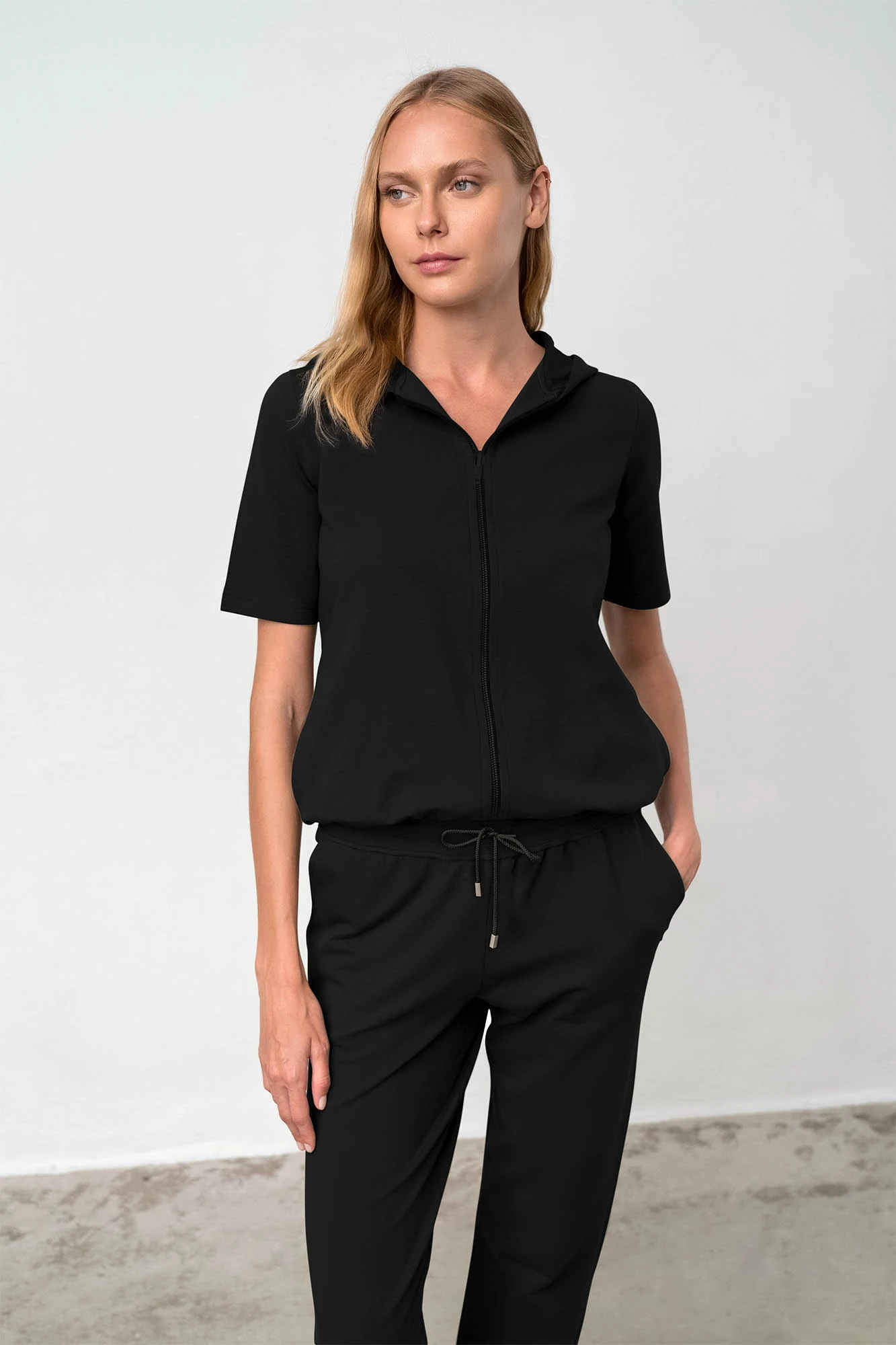 5_0644841317 Μονόχρωμο Jacket με Φερμουάρ