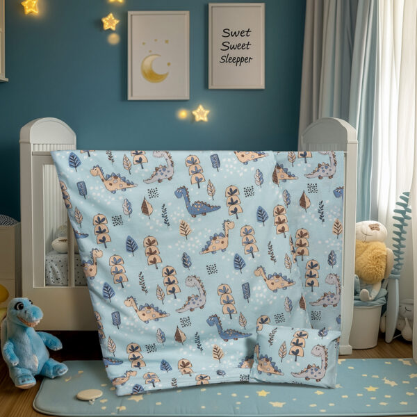 Beauty Home Σετ σεντόνια βρεφικά Bloom Art 6325 120x170 Σιέλ