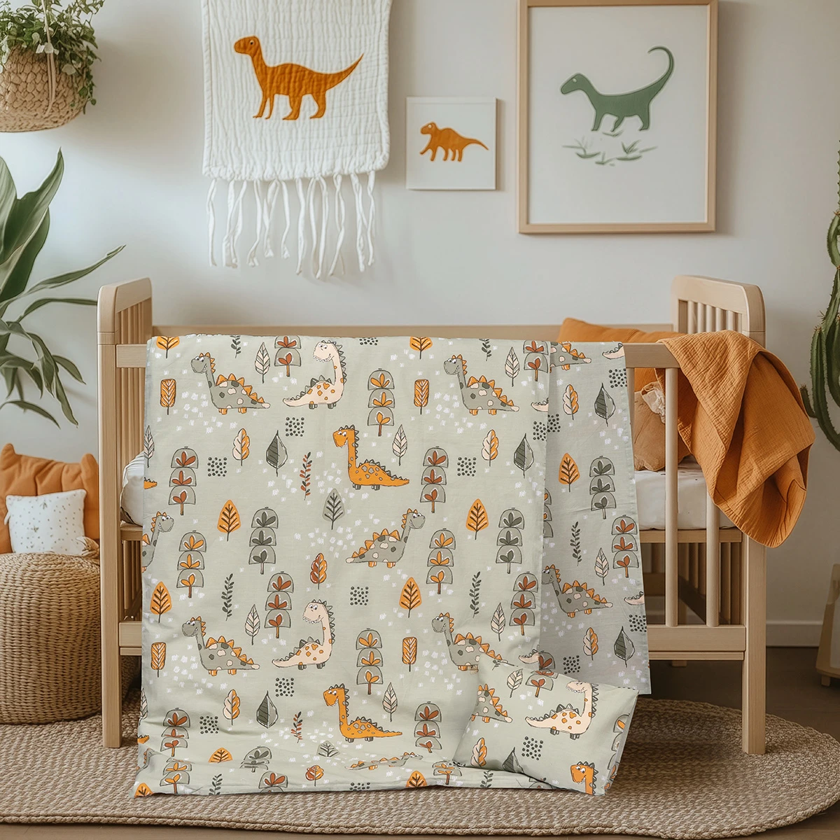 6326_bebe Beauty Home Σετ σεντόνια βρεφικά Bloom Art 6326 120x170 Λαδί