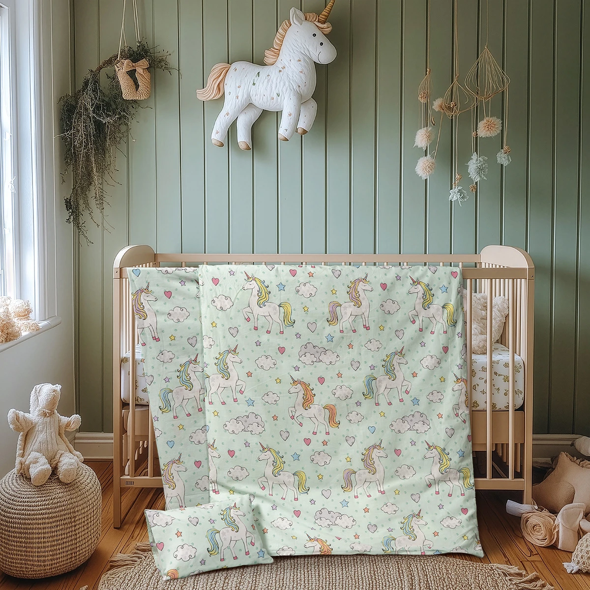 6327_bebe Beauty Home Σετ σεντόνια βρεφικά Bloom Art 6327 120x170 Μέντα