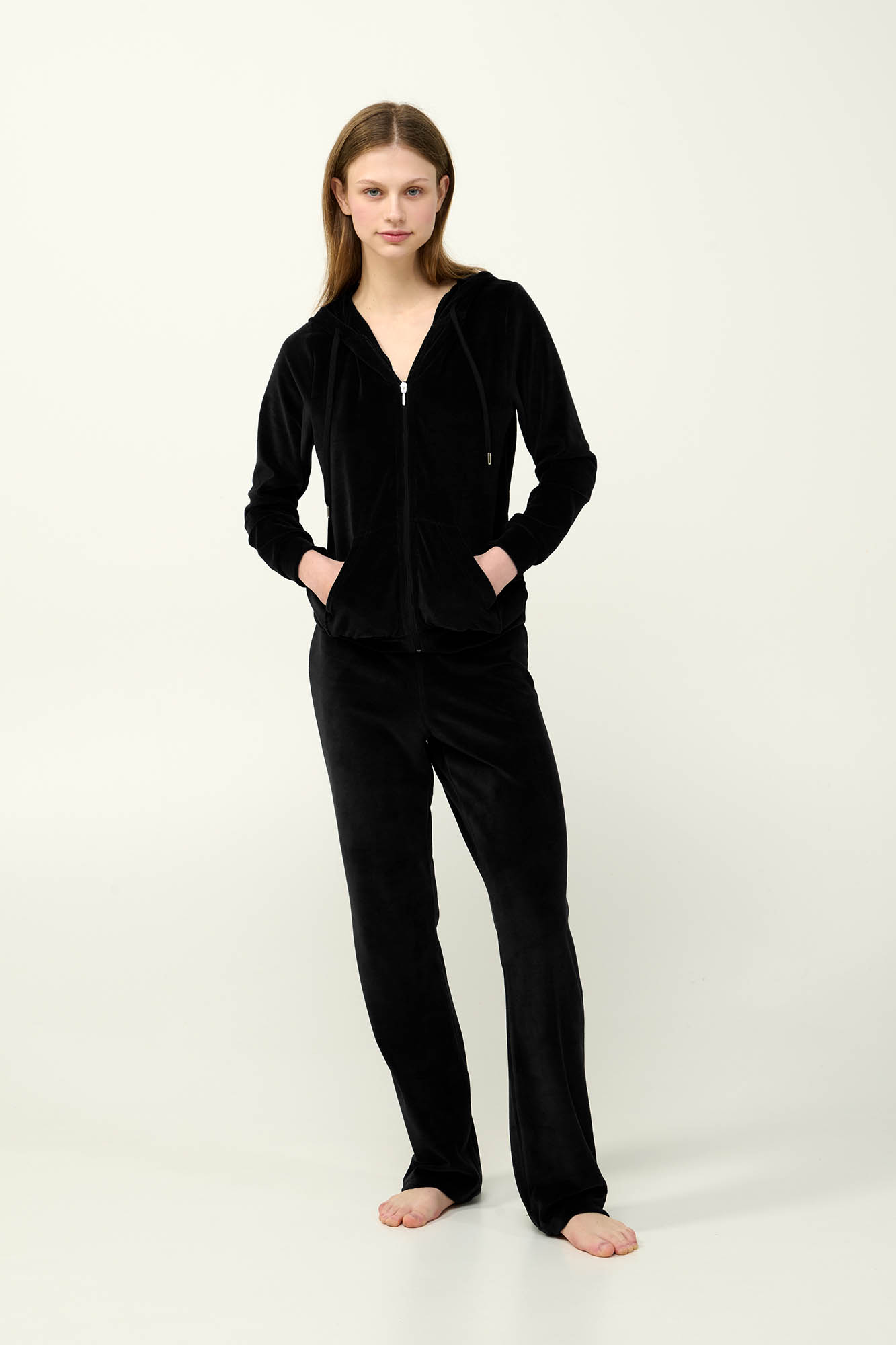 Γυναικεία Velvet Φόρμα με Κουκούλα