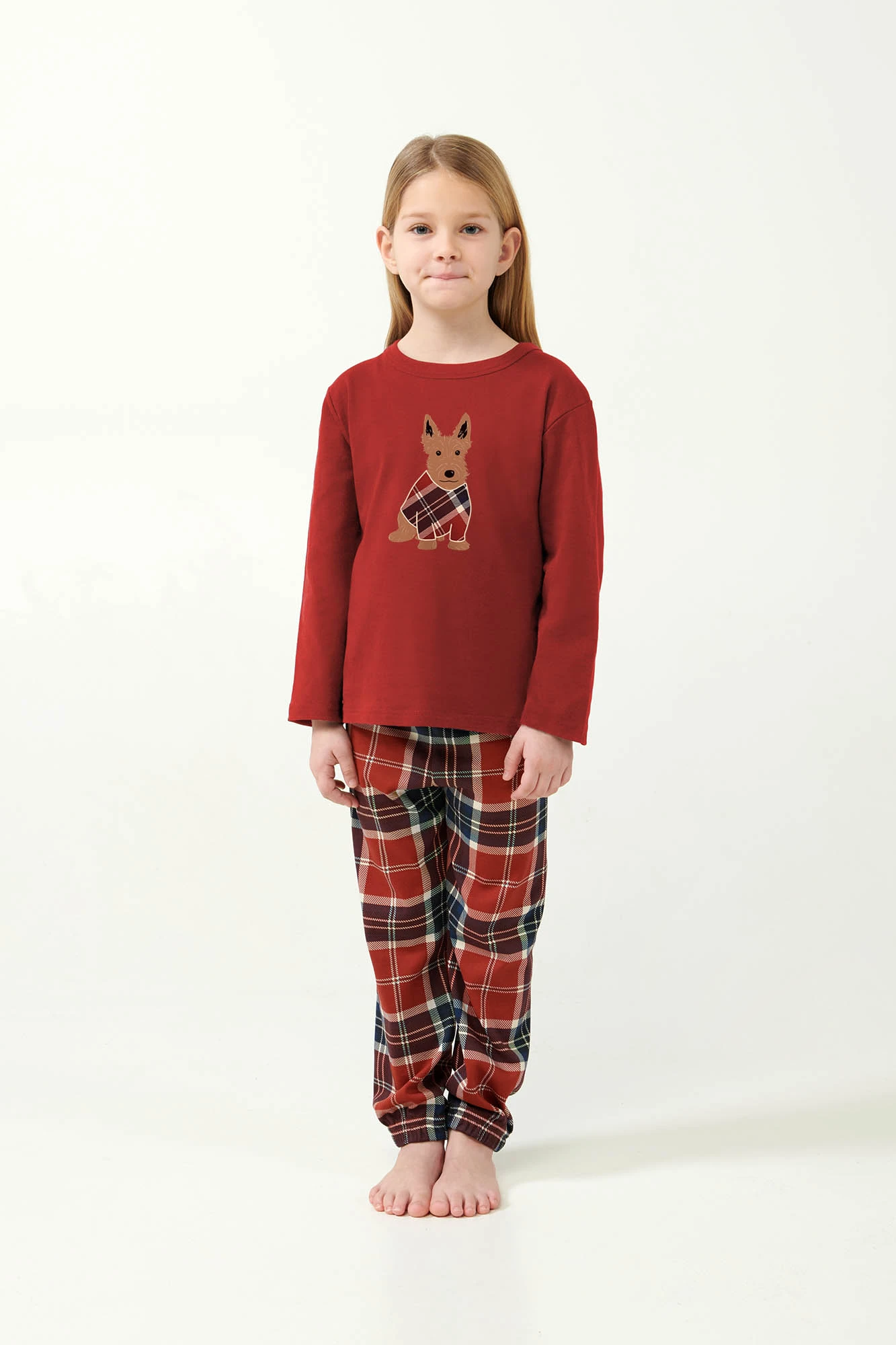 7_0964530530 Χριστουγεννιάτικες Παιδικές Πυτζάμες με Ταρτάν Μοτίβο