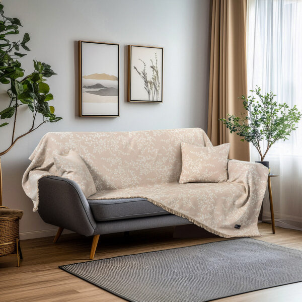 Beauty Home Ριχτάρι Τετραθέσιο Amos Art 8713 170x350 Μπεζ