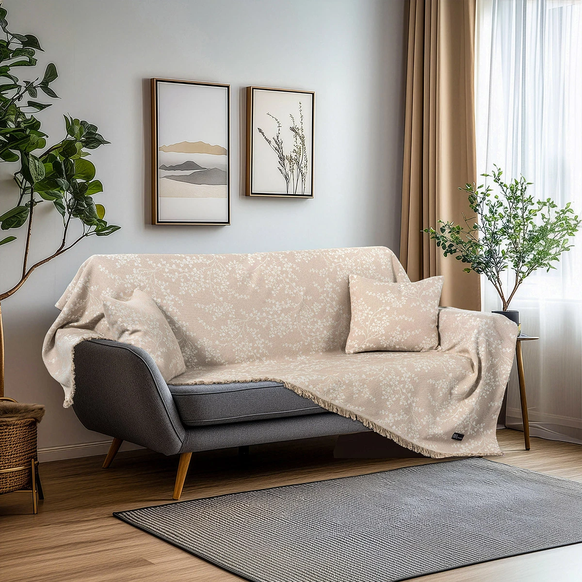 Beauty Home Μαξιλαροθήκη διακοσμητική Amos Art 8713 40x40 Μπεζ