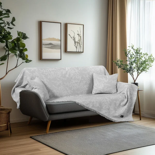 Beauty Home Ριχτάρια σετ 2τμχ Amos Art 8715 (170x240+170x290) Γκρι