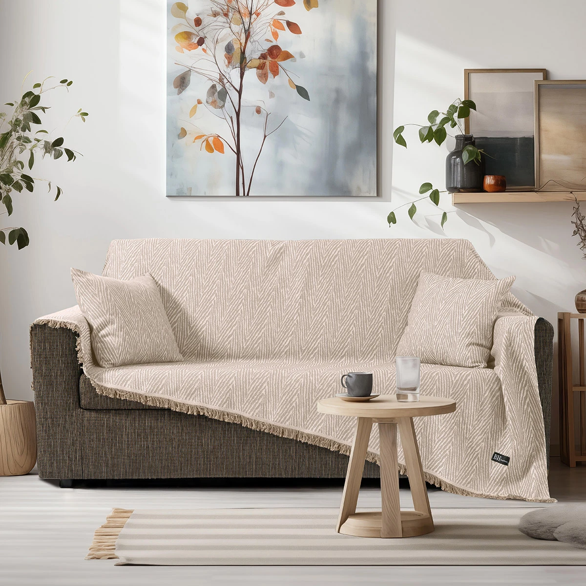 Beauty Home Μαξιλαροθήκη διακοσμητική Amos Art 8717 40x40 Μπεζ