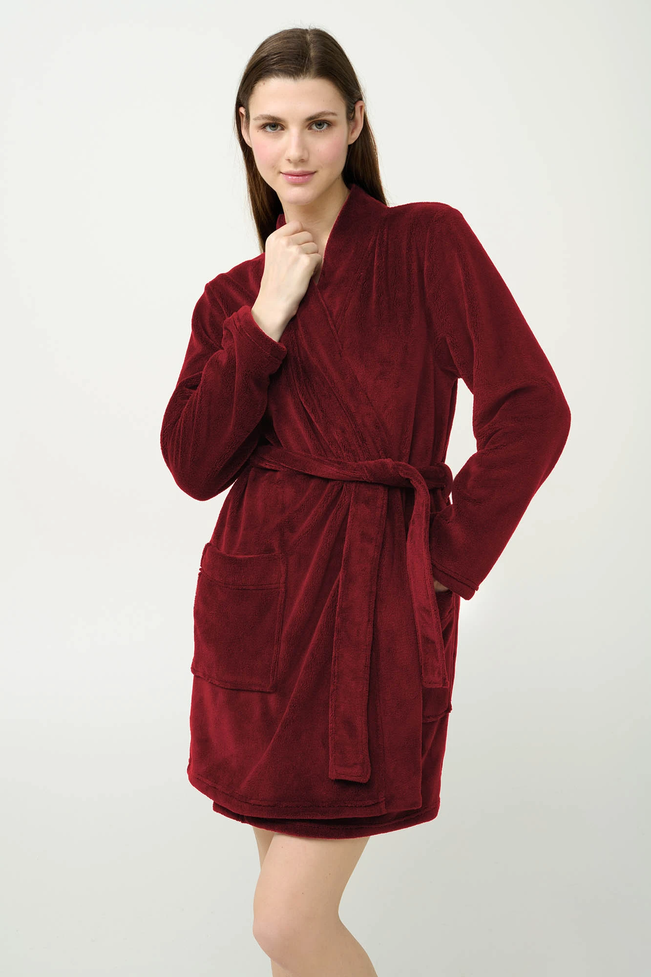Γυναικεία Σταυρωτή Fleece Ρόμπα