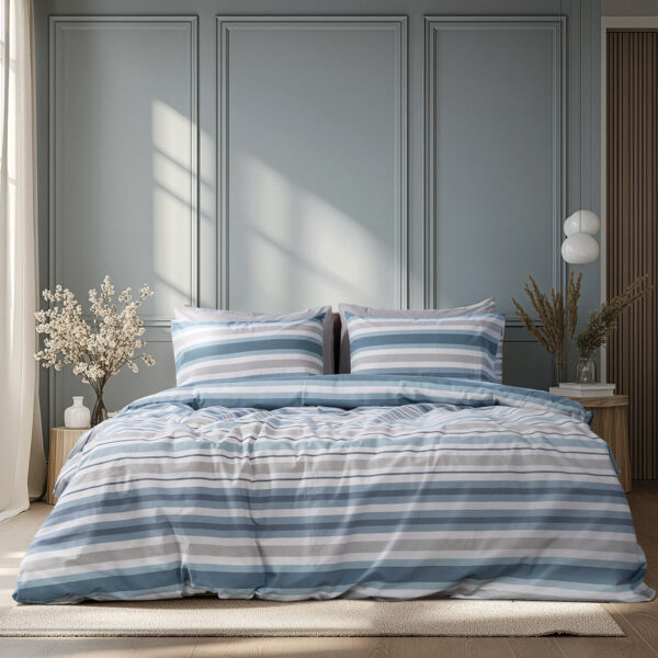 Beauty Home Σετ Πάπλωμα μονό Moments Αrt 12561 160x230 Σιέλ,Γκρι