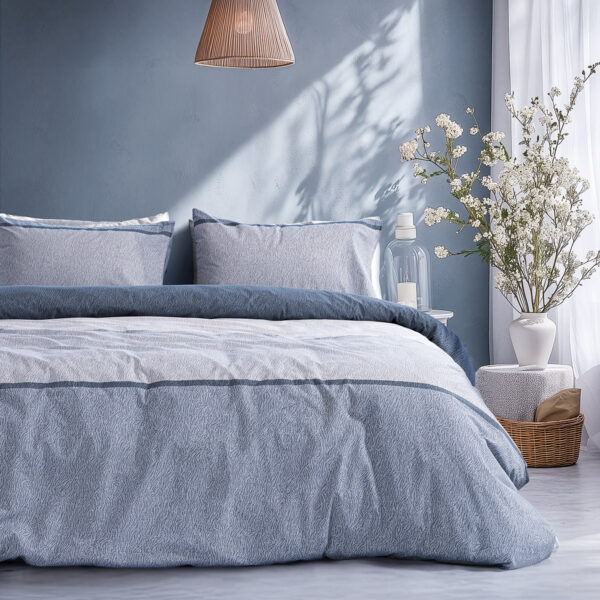 Beauty Home Σετ Πάπλωμα μονό Moments Αrt 12566 160x230 Σιέλ,Γκρι