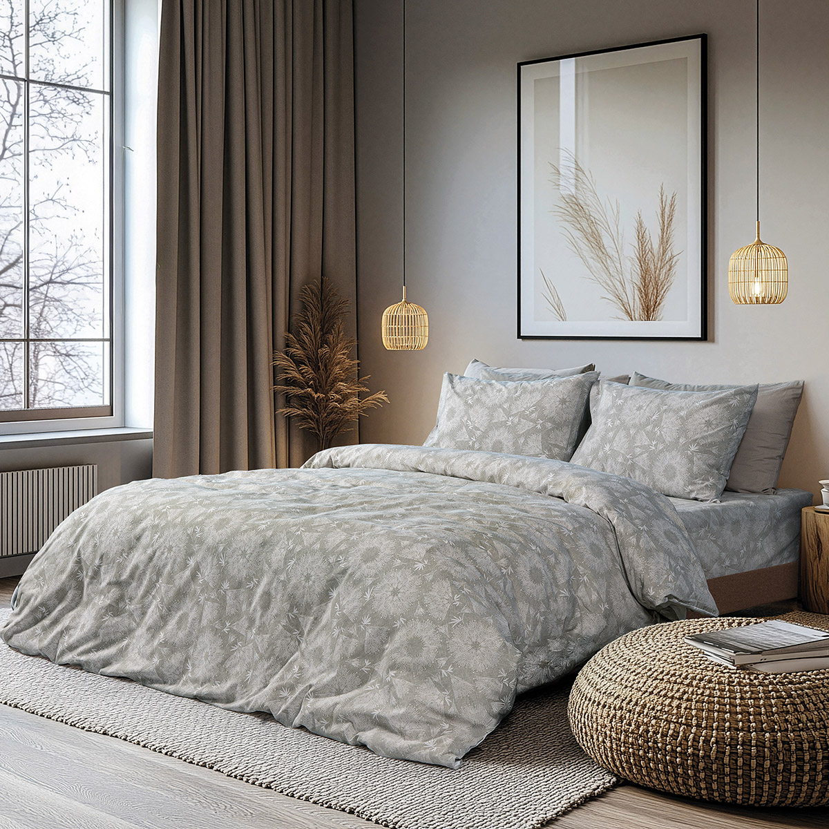 12567 Beauty Home Σετ Πάπλωμα υπέρδιπλο Moments Αrt 12567 220x240 Λαδί,Γκρι